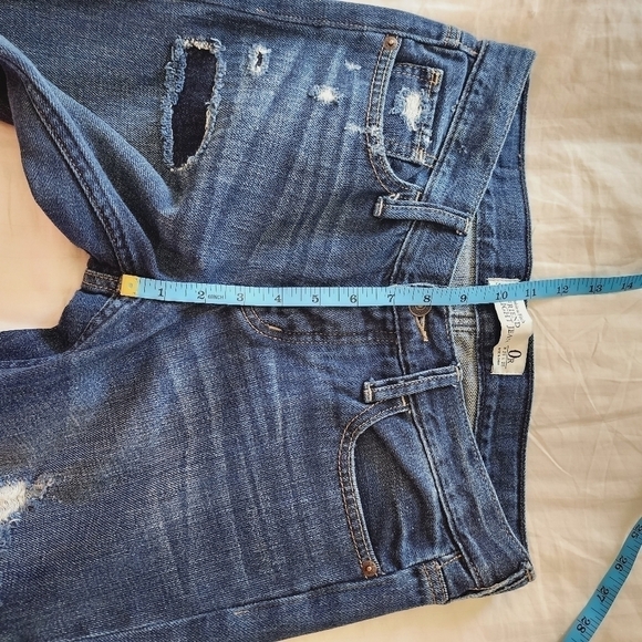 Abercrombie & Fitch Button-fly Distressed Boyfriend Straight Jeans size 0/25r - Picture 5 of 7